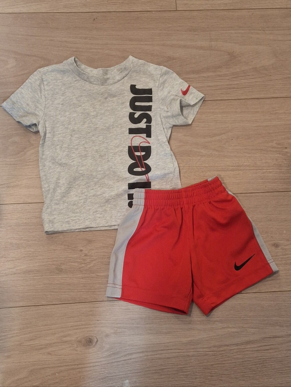 5/$25 Nike Kids Grey 'Just Do It' Tee & Shorts Set - 2T